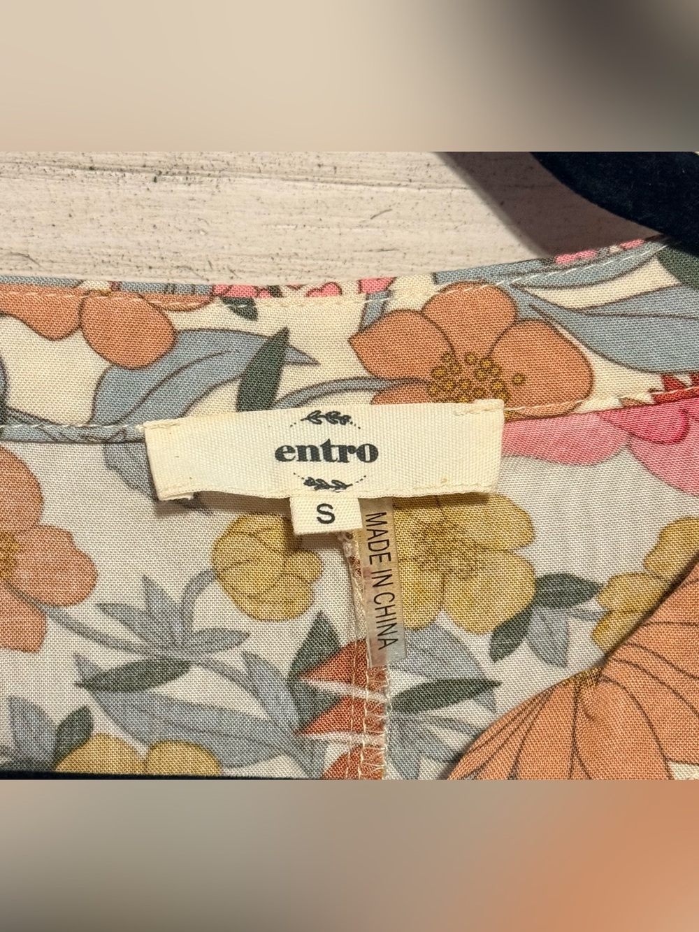 ENTRO Floral Maxi Dress with Drawstring Waist - Pink Multi boho - Picture 5 of 5